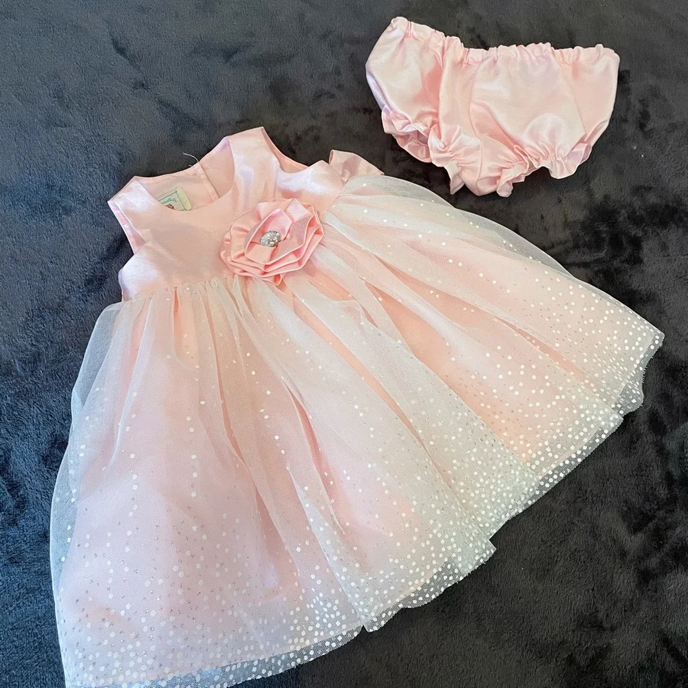 Marmellata blush pink toddler dress w/bloomers-Absolutely precious-EUC-Sz 9 mo - Picture 3 of 16